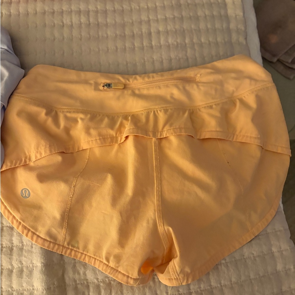Lululemon Athletica Orange Athletic Shorts Lightweight Comfort